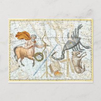 Cartão Postal Mapa de Constelações Celestiais Vintage