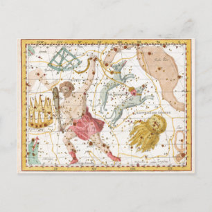 Cartão Postal Mapa de Constelações Celestiais Vintage