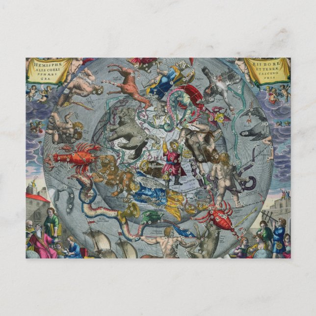 Cartão Postal Mapa de Constelações do Norte (Frente)