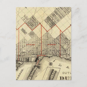 Cartão Postal Mapa de Contorno de Duluth e Suburbs