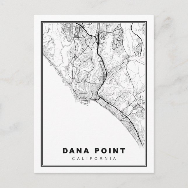 Cartão Postal Mapa de Dana Point (Frente)