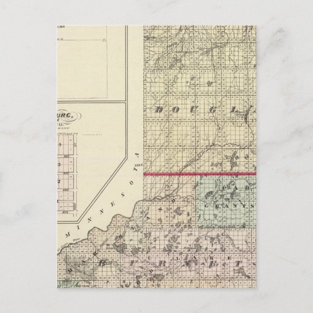 Cartão Postal Mapa de Douglas e de Burnett (Frente)