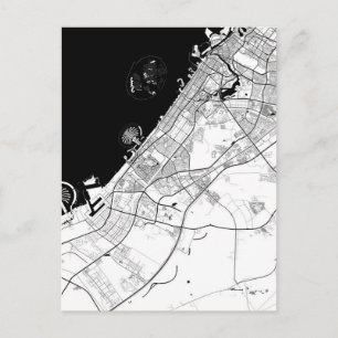 Cartão Postal Mapa de Dubai Emirados Árabes Unidos