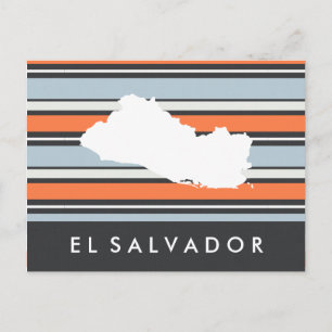 Cartão Postal Mapa de El Salvador: Tiras Modernas