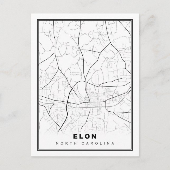 Cartão Postal Mapa de Elon (Frente)
