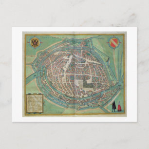 Cartão Postal Mapa de Estrasburgo, de Civitates Orbis Terrarum