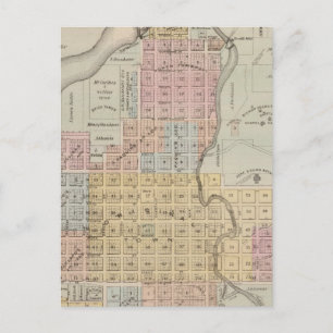 Cartão Postal Mapa de Faribault, Condado de Rice, Minnesota