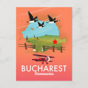 Cartão Postal mapa de férias de Bucareste Romênia
