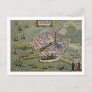 Cartão Postal Mapa de Flissinga, de Civitates Orbis Terrarum