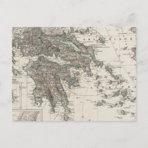 Cartão Postal Mapa de grécias por Stieler
