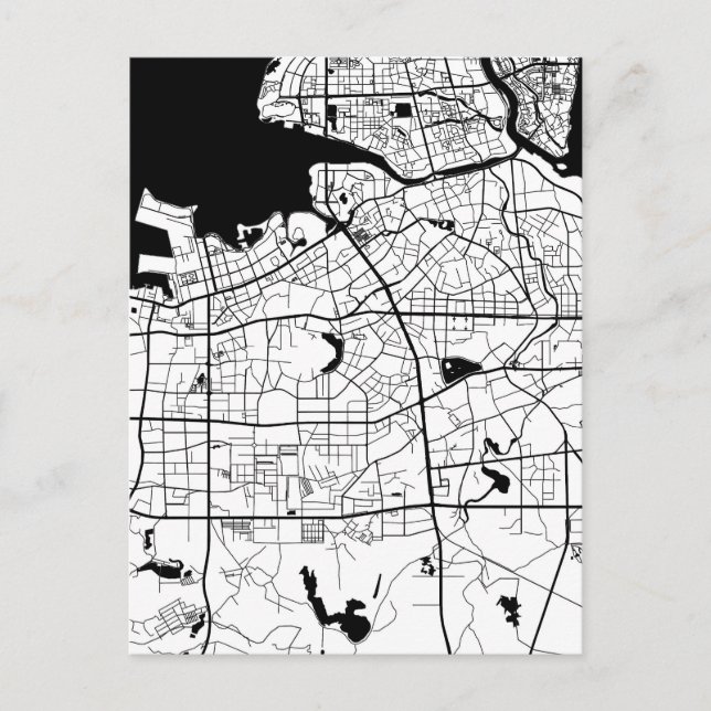 Cartão Postal Mapa de Haikou China (Frente)