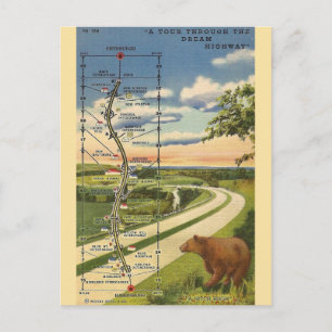 Cartão Postal Mapa de Harrisburg a Pittsburg