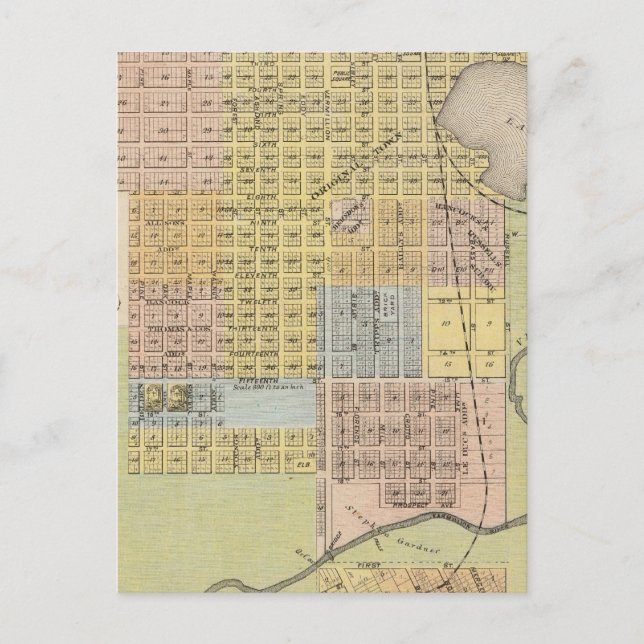 Cartão Postal Mapa de Hastings, Dakota County, Minnesota (Frente)