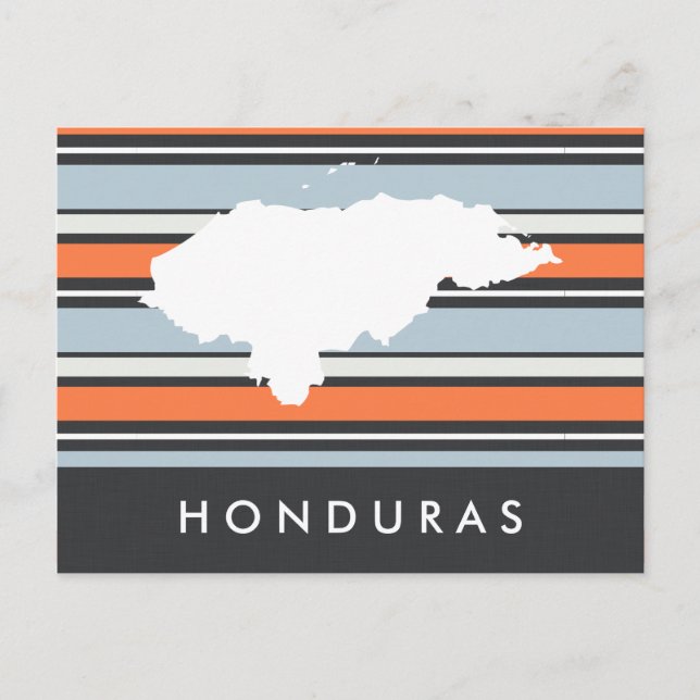 Cartão Postal Mapa de Honduras: Listras Modernas (Frente)