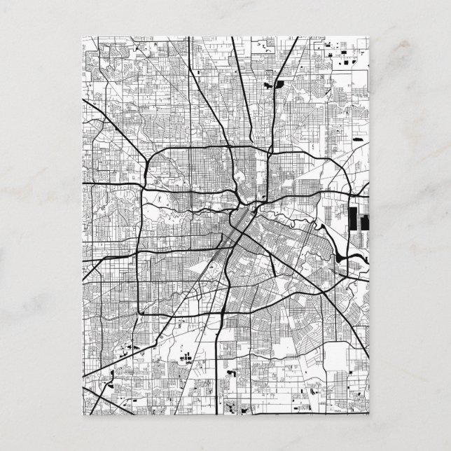 Cartão Postal Mapa de Houston Texas (Frente)