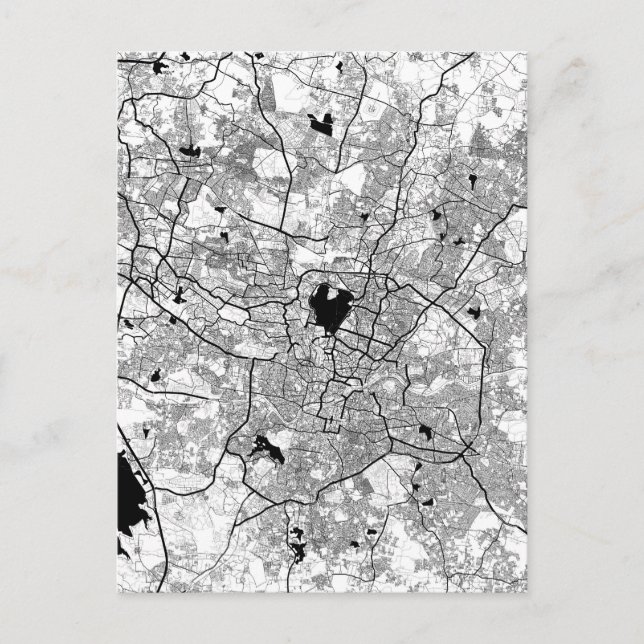 Cartão Postal Mapa de Hyderabad Índia (Frente)