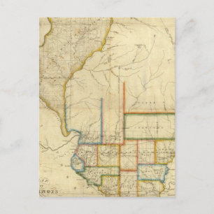 Cartão Postal Mapa de Illinois 3