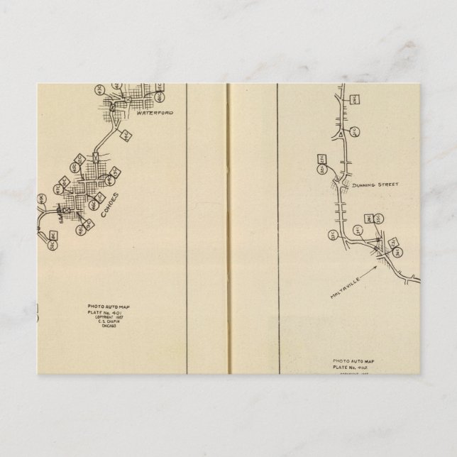 Cartão Postal Mapa de índice Albany, Primaveras Saratoga (Frente)