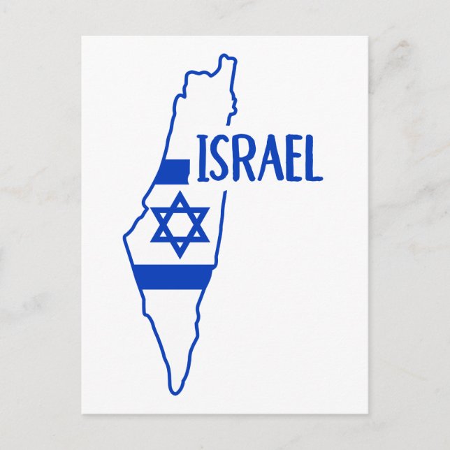 Cartão Postal Mapa de Israel (Frente)