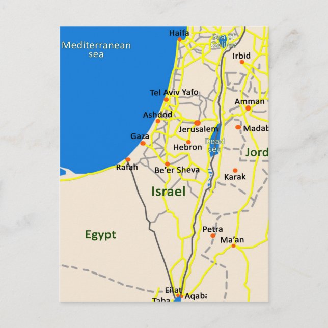 Cartão Postal Mapa de Israel.JPG (Frente)