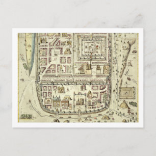 Cartão Postal Mapa de Jerusalém e da zona circundante, de "C