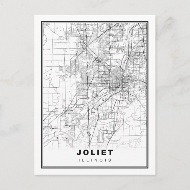 Cartão Postal Mapa de Joliet (Frente)
