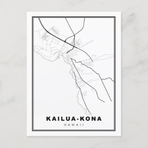 Cartão Postal Mapa de Kailua-Kona