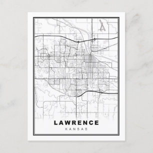 Cartão Postal Mapa de Lawrence