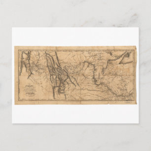 Cartão Postal Mapa de Lewis & Clark na América Ocidental 1814