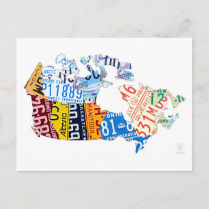 Cartão Postal Mapa de Licenças do Canadá no Cartão-Postal Bra