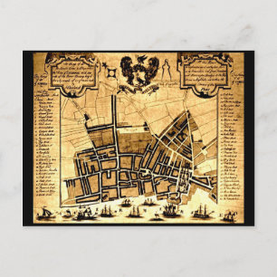 Cartão Postal Mapa de Liverpool, 1725