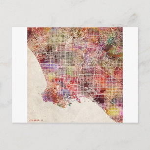 Cartão Postal mapa de Los Angeles