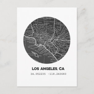 Cartão Postal Mapa de Los Angeles
