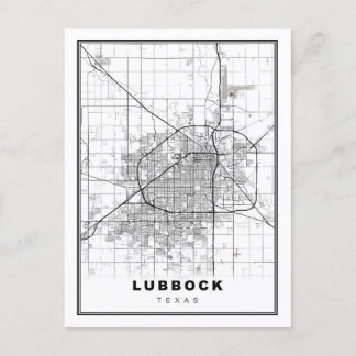 Cartão Postal Mapa de Lubbock