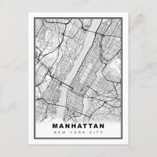 Cartão Postal Mapa de Manhattan
