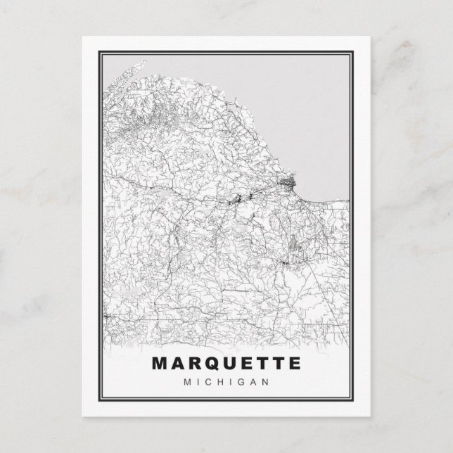 Cartão Postal Mapa de Marquette (Frente)