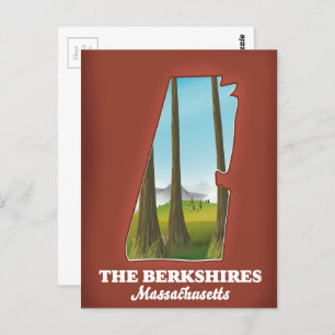 Cartão Postal Mapa de Massachusetts em Berkshires