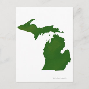 Cartão Postal Mapa de Michigan