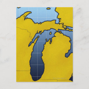 Cartão Postal Mapa de Michigan 2