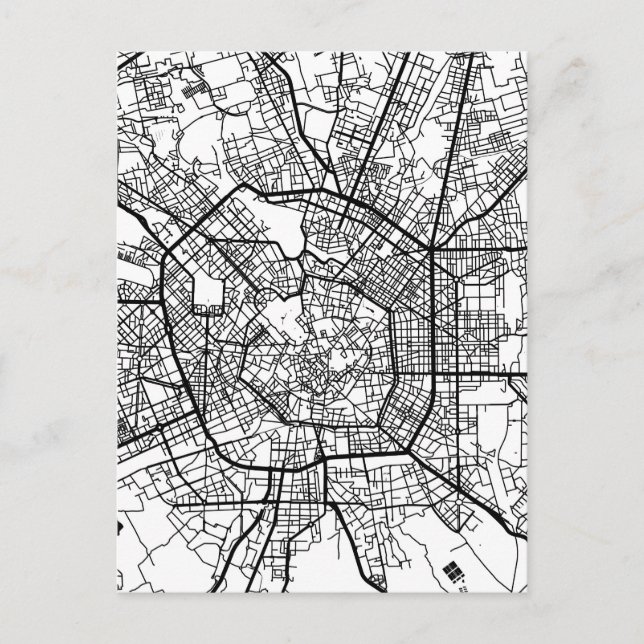 Cartão Postal Mapa de Milão Itália (Frente)