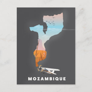 Cartão Postal Mapa de Moçambique