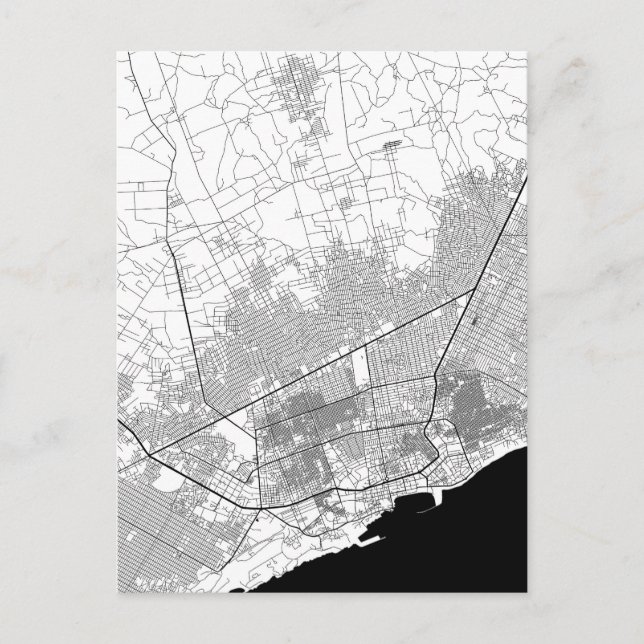Cartão Postal Mapa de Mogadíscio Somália (Frente)