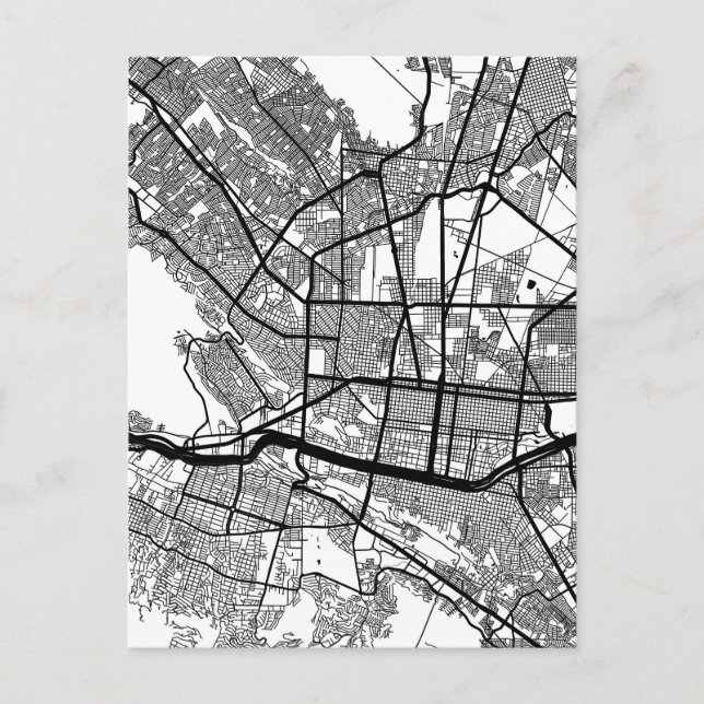 Cartão Postal Mapa de Monterrey Cidade do México (Frente)