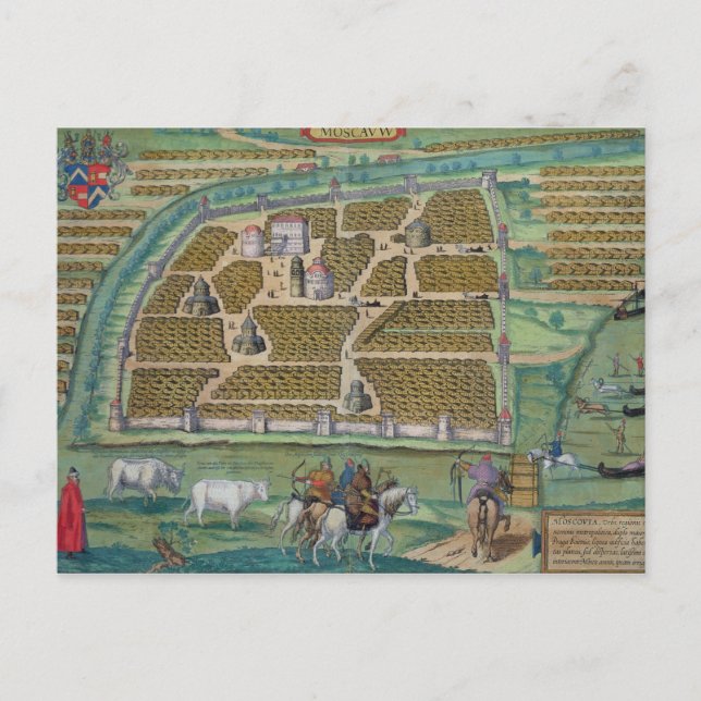Cartão Postal Mapa de Moscou (Frente)