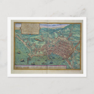 Cartão Postal Mapa de Nápoles, de Civitates Orbis Terrarum, por