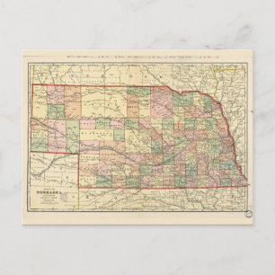 Cartão Postal Mapa de Nebraska (1902)