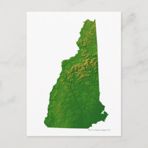 Cartão Postal Mapa de New Hampshire
