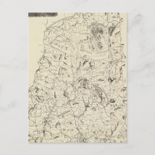 Cartão Postal Mapa de New Hampshire 1816 (Frente)