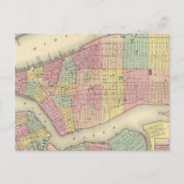 Cartão Postal Mapa De Nova Iorque E Das Cidades Adjacentes (Frente)