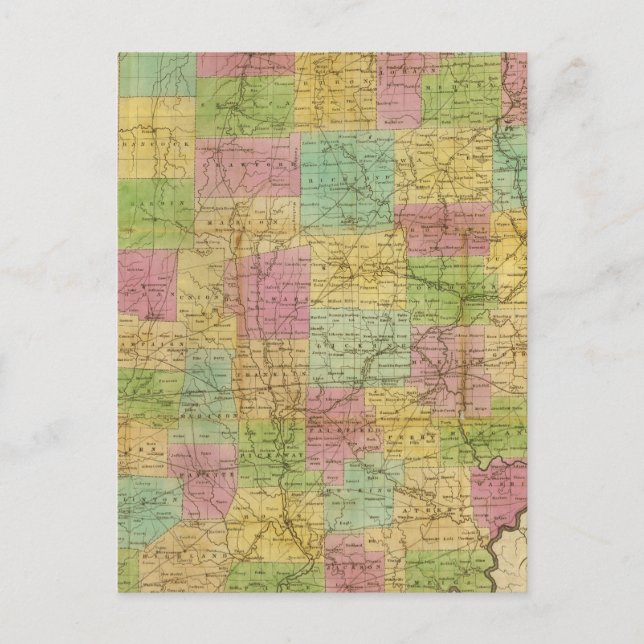 Cartão Postal Mapa de Ohio 2 (Frente)